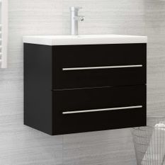 Armoire d'évier avec lavabo intégré Noir