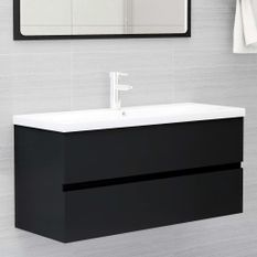 Armoire d'évier avec lavabo intégré Noir 13