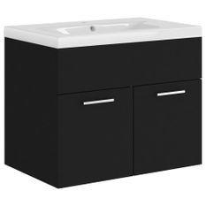 Armoire d'évier avec lavabo intégré Noir 9