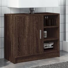 Armoire d'évier chêne marron 63x29x55 cm bois d'ingénierie