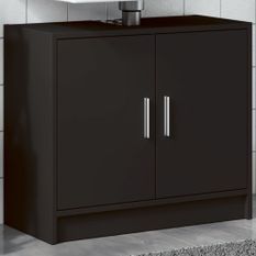 Armoire d'évier noir 63x29x55 cm bois d'ingénierie