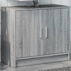 Armoire d'évier sonoma gris 63x29x55 cm bois d'ingénierie