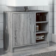 Armoire d'évier sonoma gris 63x29x55 cm bois d'ingénierie