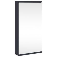 Armoire de bain à miroir d'angle gris 30x24x60 cm