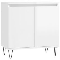 Armoire de bain blanc brillant 58x33x60 cm bois d'ingénierie