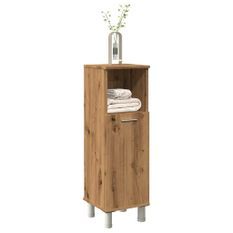 Armoire de bain chêne artisanal 30x30x95 cm bois d'ingénierie