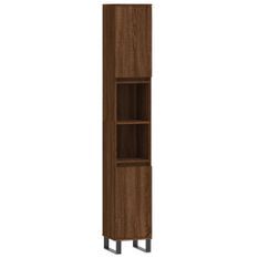 Armoire de bain chêne marron 30x30x190 cm bois d'ingénierie