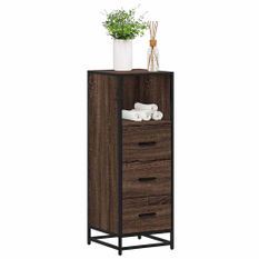 Armoire de bain chêne marron 35x37,5x100 cm bois d'ingénierie