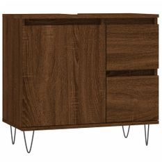 Armoire de bain chêne marron 65x33x60 cm bois d'ingénierie