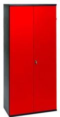 Armoire de bureau 2 portes métal rouge et noir Folia H 198