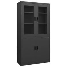 Armoire de bureau Anthracite 90x40x180 cm Acier