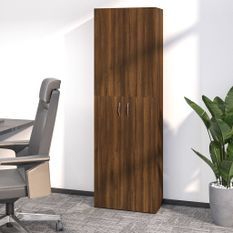 Armoire de bureau Chêne marron 60x32x190 cm Bois d'ingénierie