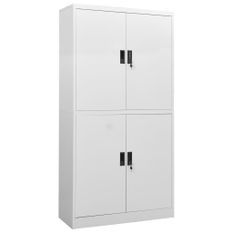 Armoire de bureau Gris clair 90x40x180 cm Acier 4