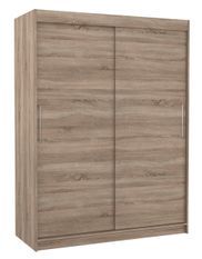 Armoire de chambre à coucher bois truffe 2 portes coulissantes Douva 150 cm