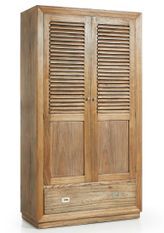 Armoire de chambre en bois massif naturel MAZARI