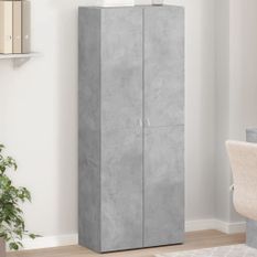 Armoire de classement gris béton 60x32x153 cm bois d'ingénierie