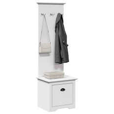 Armoire de couloir avec crochets BODO blanc 50x40x157 cm