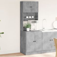 Armoire de cuisine gris béton 60x50x180 cm bois d'ingénierie