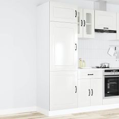 Armoire de cuisine Kalmar blanc brillant bois d'ingénierie