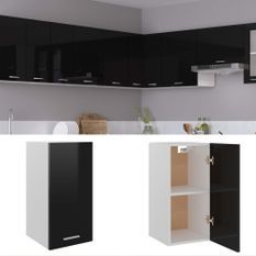 Armoire de cuisine Noir brillant 29,5x31x60 cm