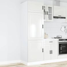 Armoire de cuisine Porto blanc brillant bois d'ingénierie