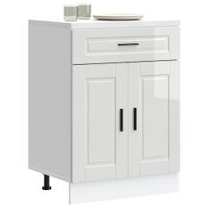 Armoire de cuisine Porto blanc brillant bois ingénierie