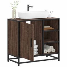 Armoire de lavabo de salle de bain chêne marron 65x33x60 cm