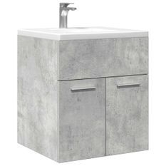 Armoire de lavabo de salle de bain gris béton 41x38,5x46 cm