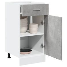 Armoire de plancher à tiroir Gris béton 40x46x81,5 cm