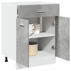 Armoire de plancher à tiroir Gris béton 60x46x81,5 cm