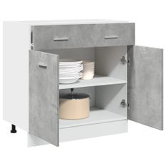 Armoire de plancher à tiroir Gris béton 80x46x81,5 cm