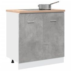 Armoire de plancher d'évier gris béton 80x46x81,5 cm