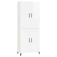 Armoire de rangement Blanc brillant 2 blocs 70x34x180 cm