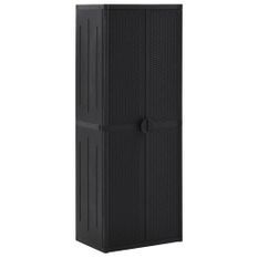 Armoire de rangement de jardin Noir 65x45x172 cm PP