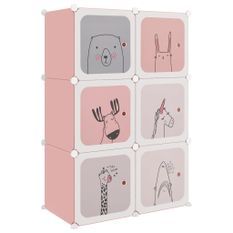 Armoire de rangement pour enfants avec 6 cubes Rose PP