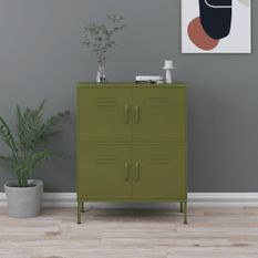 Armoire de rangement Vert olive 80x35x101,5 cm Acier 3