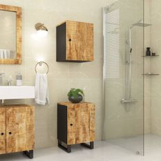 Armoire de salle de bain 38x33x58 cm bois massif de manguier
