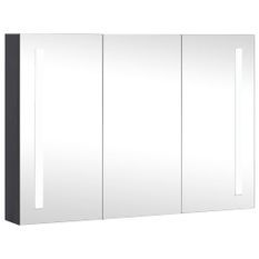 Armoire de salle de bain à miroir à LED 89x14x62 cm