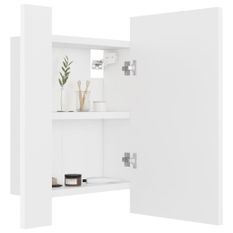 Armoire de salle de bain à miroir à LED Blanc 40x12x45 cm