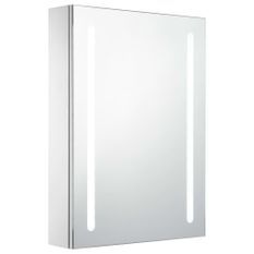 Armoire de salle de bain à miroir LED 50x13x70 cm 2