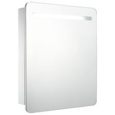 Armoire de salle de bain à miroir LED 68x9x80 cm