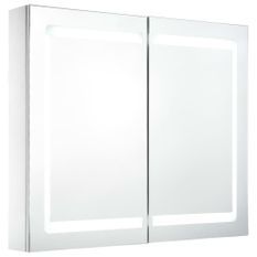 Armoire de salle de bain à miroir LED 80x12,2x68 cm