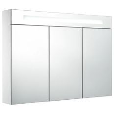 Armoire de salle de bain à miroir LED 88x13x62 cm