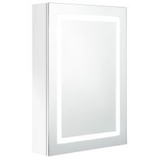 Armoire de salle de bain à miroir LED Blanc brillant 50x13x70cm