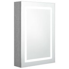 Armoire de salle de bain à miroir LED Gris béton 50x13x70 cm 2