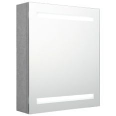 Armoire de salle de bain à miroir LED Gris béton 50x14x60 cm