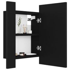 Armoire de salle de bain à miroir LED noir MAKA 40 x 12 x 45 cm