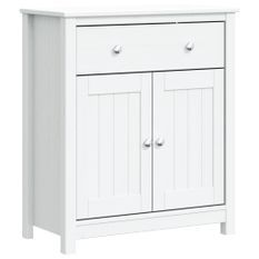 Armoire de salle de bain BERG blanc 69,5x34x80 cm pin massif