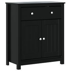 Armoire de salle de bain BERG noir 69,5x34x80 cm pin massif