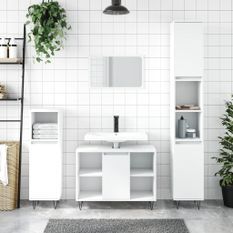 Armoire de salle de bain blanc 80x33x60 cm bois d'ingénierie
